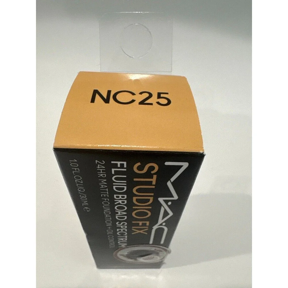 MAC Studio Fix Fluid Foundation SPF 15 NC25 1oz 30ml New Sealed In Box